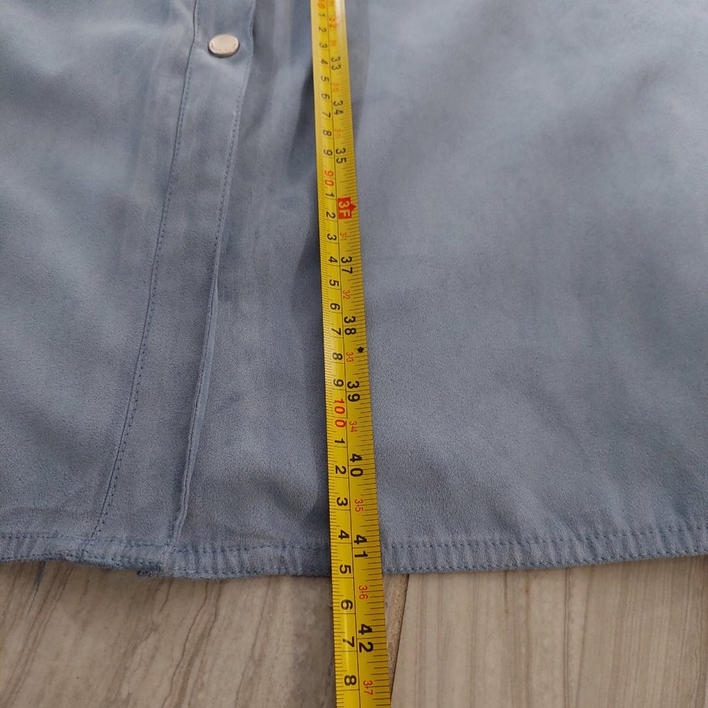 Point Zero Poly Button Up Shirt Sleeveless Dress, Size 9/8 Blue - Picture 7 of 7